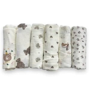 ผ้าอ้อมมัสลินทอย่นคุมโทนมินิมอล ผ้าอ้อมสไตล์ญี่ปุ่น